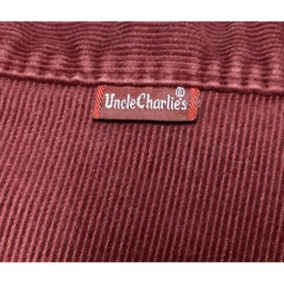 VTG BURGUNDY CORDUROY PANTS SZ 26 x 28 UNCLE CHARLIES PINWALE CORDUROY WOMENS - Picture 3 of 5